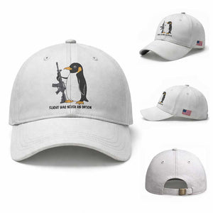Funny Penguin Lover Gift Baseball Cap Flight Was Never An Option