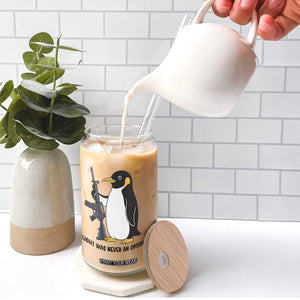 Funny Penguin Lover Gift Glass Can Flight Was Never An Option