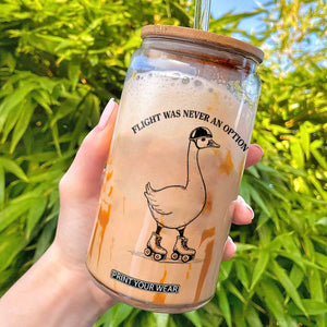 Funny Silly Goose Roller Skater Glass Can Flight Was Never An Option