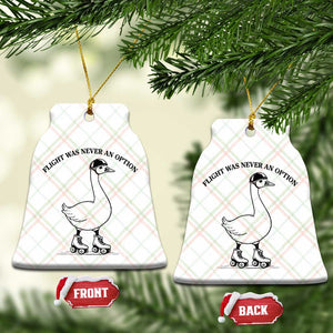 Funny Silly Goose Roller Skater Ceramic Ornament Flight Was Never An Option