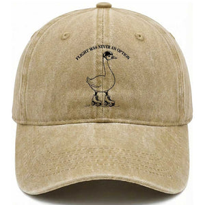 Funny Silly Goose Roller Skater Washed Cotton Baseball Cap Flight Was Never An Option
