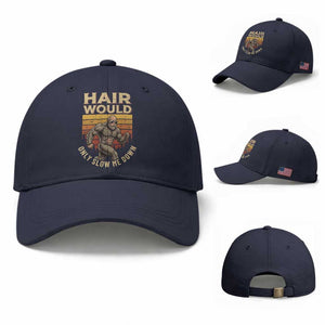 Funny Bald Bigfoot Baseball Cap Hair Would Only Slow Me Down
