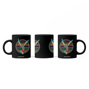 Colorful Geometric Tribal Hummingbird Coffee Mug Southwest Pattern Graphic