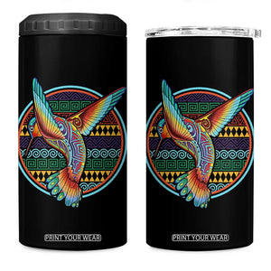 Colorful Geometric Tribal Hummingbird 4 in 1 Can Cooler Tumbler Southwest Pattern Graphic
