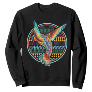 Colorful Geometric Tribal Hummingbird Sweatshirt Southwest Pattern Graphic