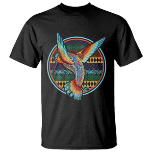 Colorful Geometric Tribal Hummingbird T Shirt Southwest Pattern Graphic