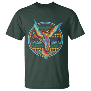 Colorful Geometric Tribal Hummingbird T Shirt Southwest Pattern Graphic