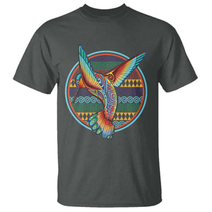 Colorful Geometric Tribal Hummingbird T Shirt Southwest Pattern Graphic