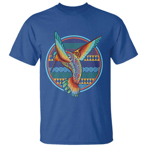 Colorful Geometric Tribal Hummingbird T Shirt Southwest Pattern Graphic
