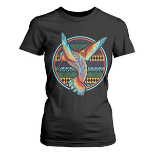 Colorful Geometric Tribal Hummingbird T Shirt For Women Southwest Pattern Graphic