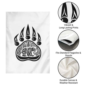 Native Inspired Alaska Grizzly Bear Garden Flag Pacific Northwest Pride