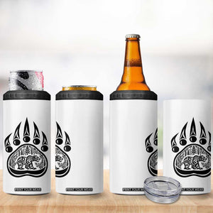 Native Inspired Alaska Grizzly Bear 4 in 1 Can Cooler Tumbler Pacific Northwest Pride