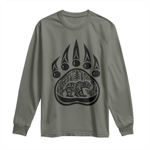 Native Inspired Alaska Grizzly Bear Long Sleeve Shirt Pacific Northwest Pride