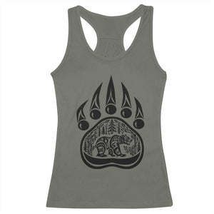 Native Inspired Alaska Grizzly Bear Racerback Tank Top Pacific Northwest Pride