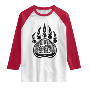 Native Inspired Alaska Grizzly Bear Raglan Shirt Pacific Northwest Pride