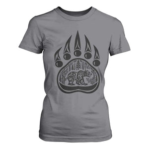 Native Inspired Alaska Grizzly Bear T Shirt For Women Pacific Northwest Pride