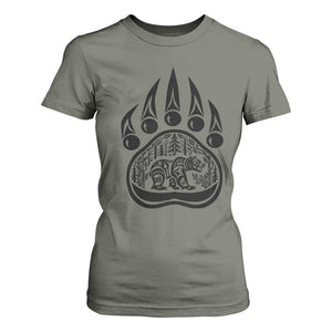Native Inspired Alaska Grizzly Bear T Shirt For Women Pacific Northwest Pride