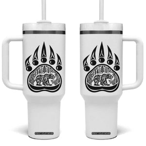 Native Inspired Alaska Grizzly Bear Tumbler With Handle Pacific Northwest Pride