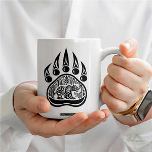 Native Inspired Alaska Grizzly Bear Coffee Mug Pacific Northwest Pride