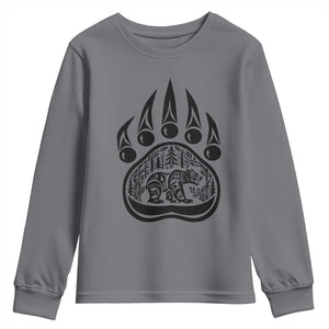 Native Inspired Alaska Grizzly Bear Youth Sweatshirt Pacific Northwest Pride
