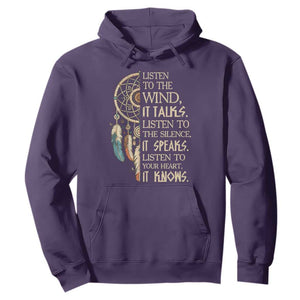 Indigenous Dreamcatcher Tribal Graphic Hoodie Listen To The Wind Listen To The Silence