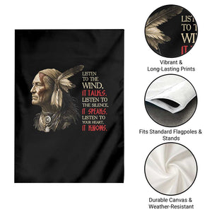 Listen To The Wind Listen To The Silence Garden Flag Native American Wisdom