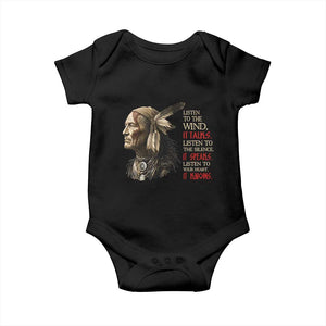 Listen To The Wind Listen To The Silence Baby Onesie Native American Wisdom