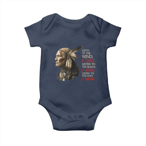 Listen To The Wind Listen To The Silence Baby Onesie Native American Wisdom