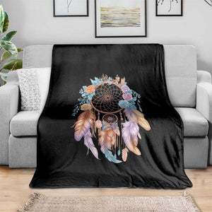 Dream Catcher Colorful Boho Floral Feather Graphic Throw Blanket