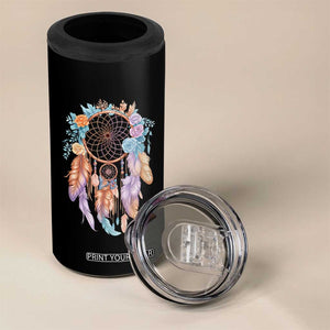 Dream Catcher Colorful Boho Floral Feather Graphic 4 in 1 Can Cooler Tumbler