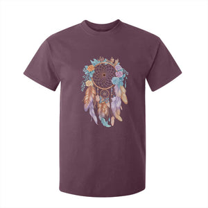 Dream Catcher Colorful Boho Floral Feather Graphic T Shirt For Kid