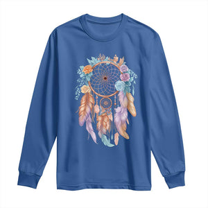 Dream Catcher Colorful Boho Floral Feather Graphic Long Sleeve Shirt