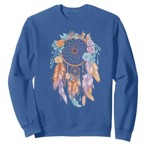 Dream Catcher Colorful Boho Floral Feather Graphic Sweatshirt