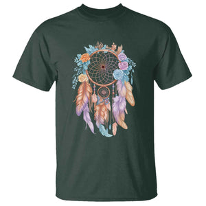 Dream Catcher Colorful Boho Floral Feather Graphic T Shirt