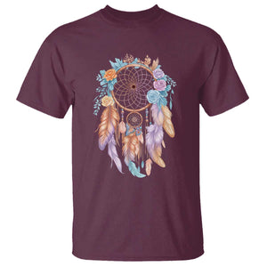 Dream Catcher Colorful Boho Floral Feather Graphic T Shirt
