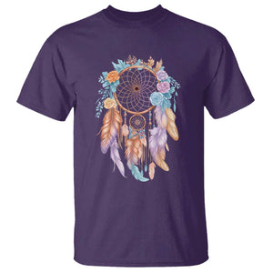 Dream Catcher Colorful Boho Floral Feather Graphic T Shirt