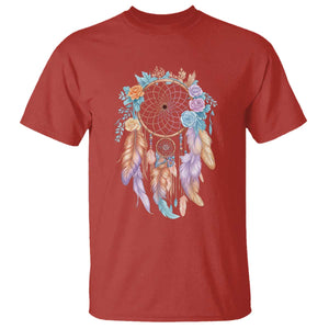 Dream Catcher Colorful Boho Floral Feather Graphic T Shirt