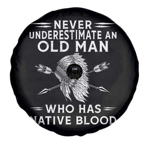 Native American Warrior Spare Tire Cover Never Underestimate An Old Man Who Has Native Blood