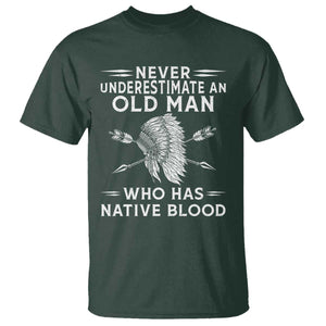 Native American Warrior T Shirt Never Underestimate An Old Man Who Has Native Blood