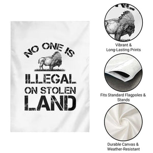 Native American Buffalo Graphic Garden Flag No One Is Illegal On Stolen Land