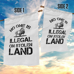 Native American Buffalo Graphic Garden Flag No One Is Illegal On Stolen Land