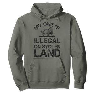 Native American Buffalo Graphic Hoodie No One Is Illegal On Stolen Land