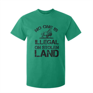 Native American Buffalo Graphic T Shirt For Kid No One Is Illegal On Stolen Land