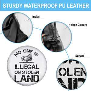 Native American Buffalo Graphic Spare Tire Cover No One Is Illegal On Stolen Land