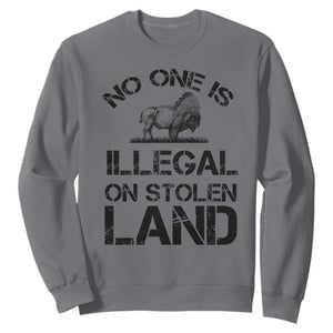 Native American Buffalo Graphic Sweatshirt No One Is Illegal On Stolen Land