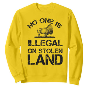 Native American Buffalo Graphic Sweatshirt No One Is Illegal On Stolen Land