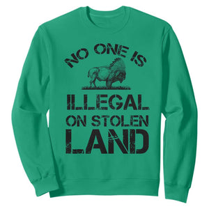 Native American Buffalo Graphic Sweatshirt No One Is Illegal On Stolen Land