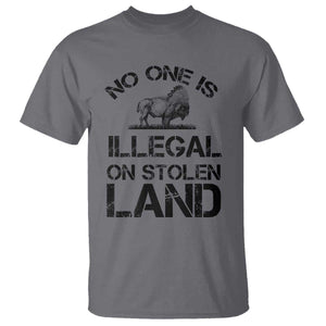 Native American Buffalo Graphic T Shirt No One Is Illegal On Stolen Land