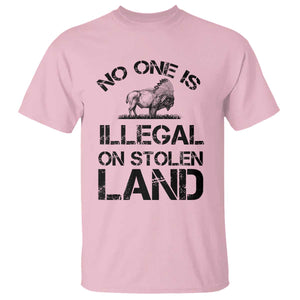 Native American Buffalo Graphic T Shirt No One Is Illegal On Stolen Land