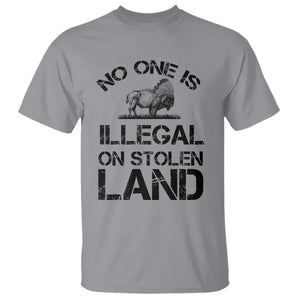 Native American Buffalo Graphic T Shirt No One Is Illegal On Stolen Land